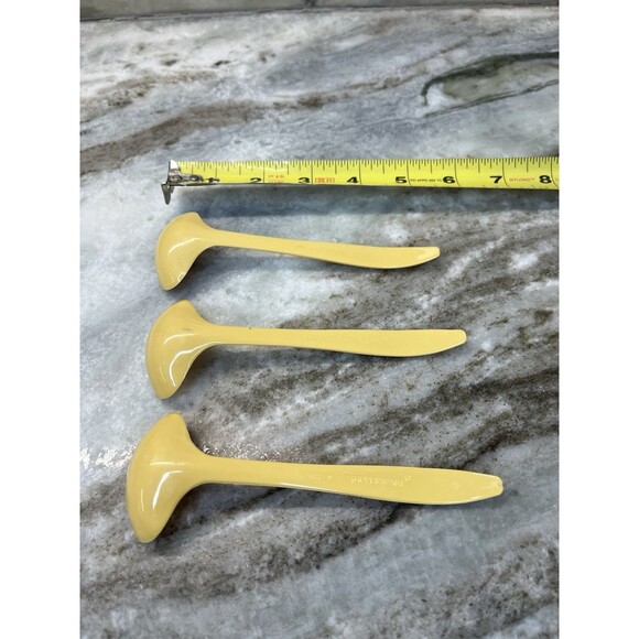 Vintage Tupperware Lot of 3 Mini Ladle Condiment Caddy Spoon ~ Yellow Gold #872 - Picture 4 of 10